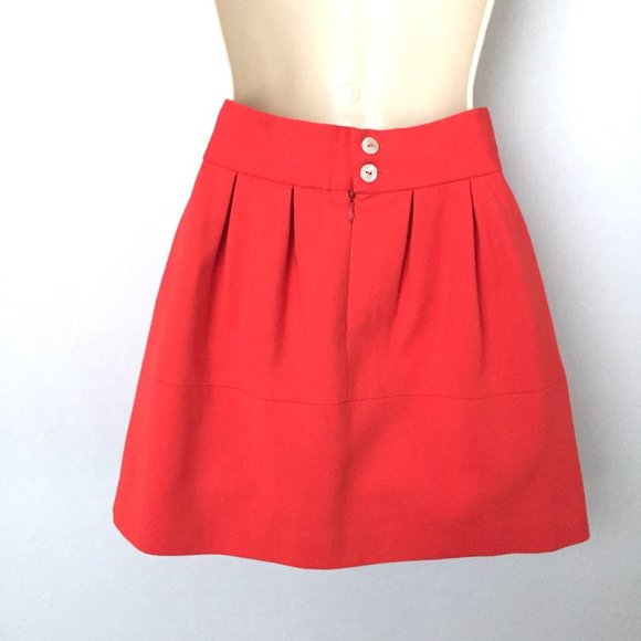 ZARA Orange Red Ruched Mini Skirt - Picture 6 of 8